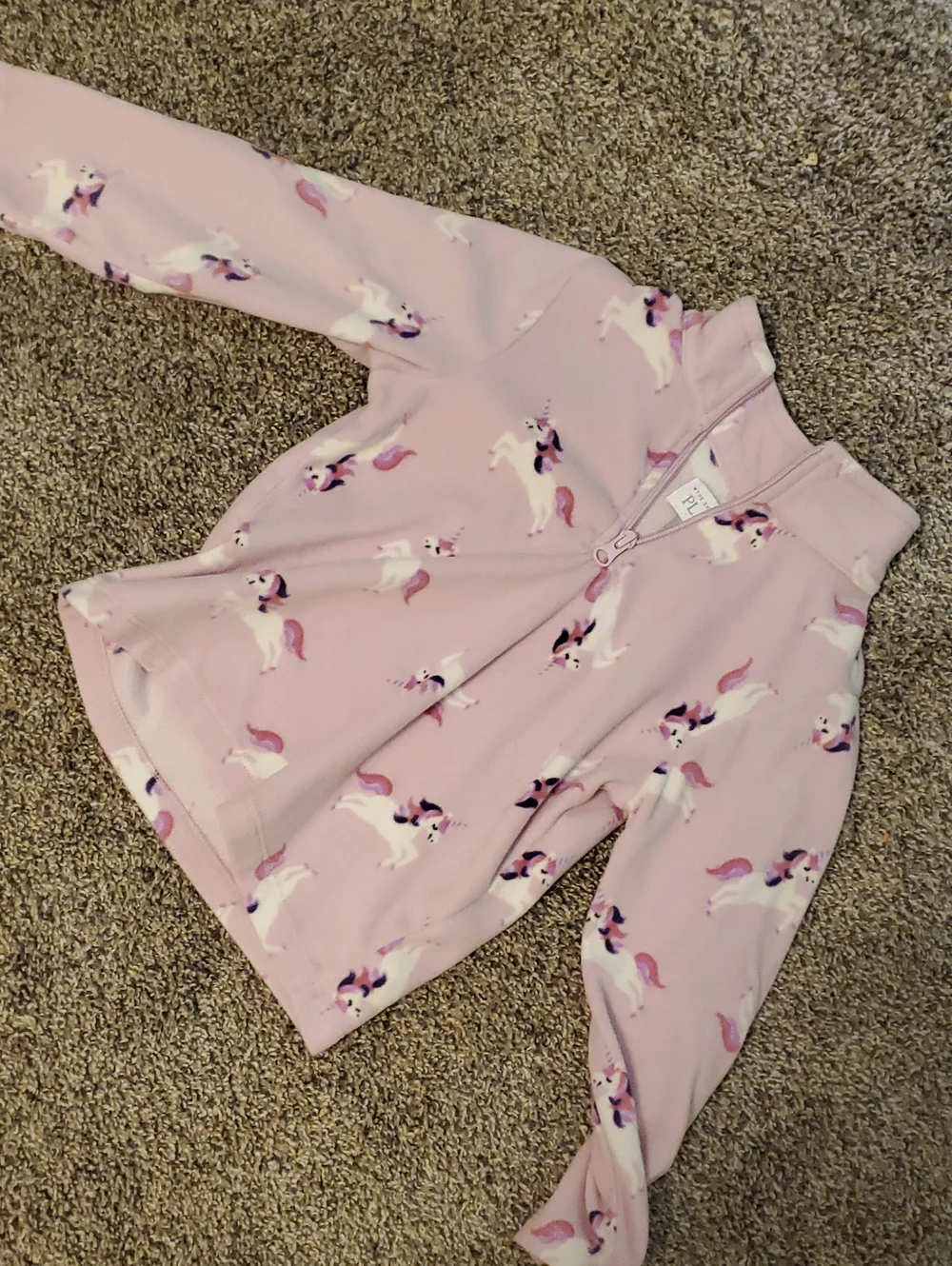 The Children's Place Light Pink Unicorn Zip Front Jacket